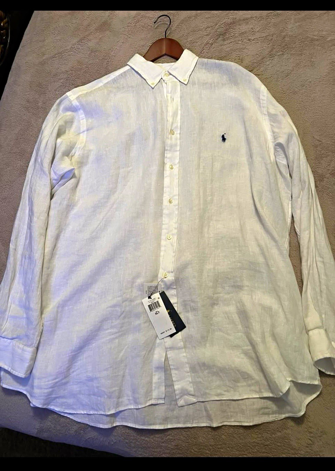 Polo Ralph Lauren White Linen Button-Up Shirt XLT Big & Tall Button-Down Polo Ralph Lauren White Linen Button-Up Shirt XLT Big & Tall Button-Down