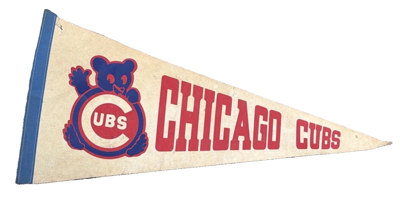 Vintage Chicago Cubs MLB Baseball Pennant Full Size 29\