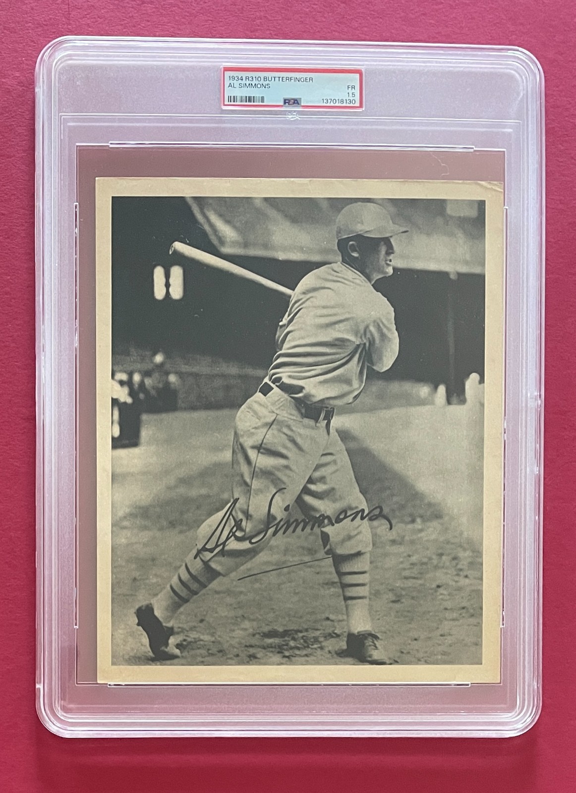 1934 Butterfinger R310 Premium - Al Simmons - PSA 1.5 - Chicago White Sox