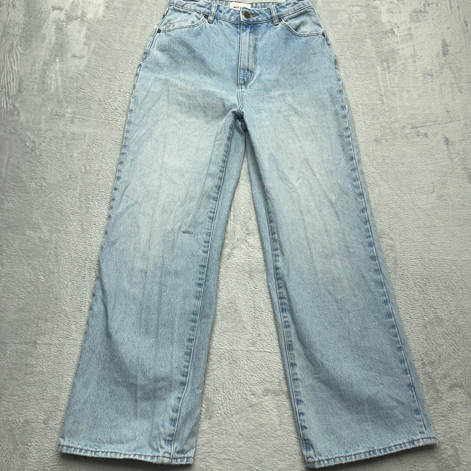Rollas Heidi Women Size 28 High Rise Loose Straight Light Wash Denim Jeans