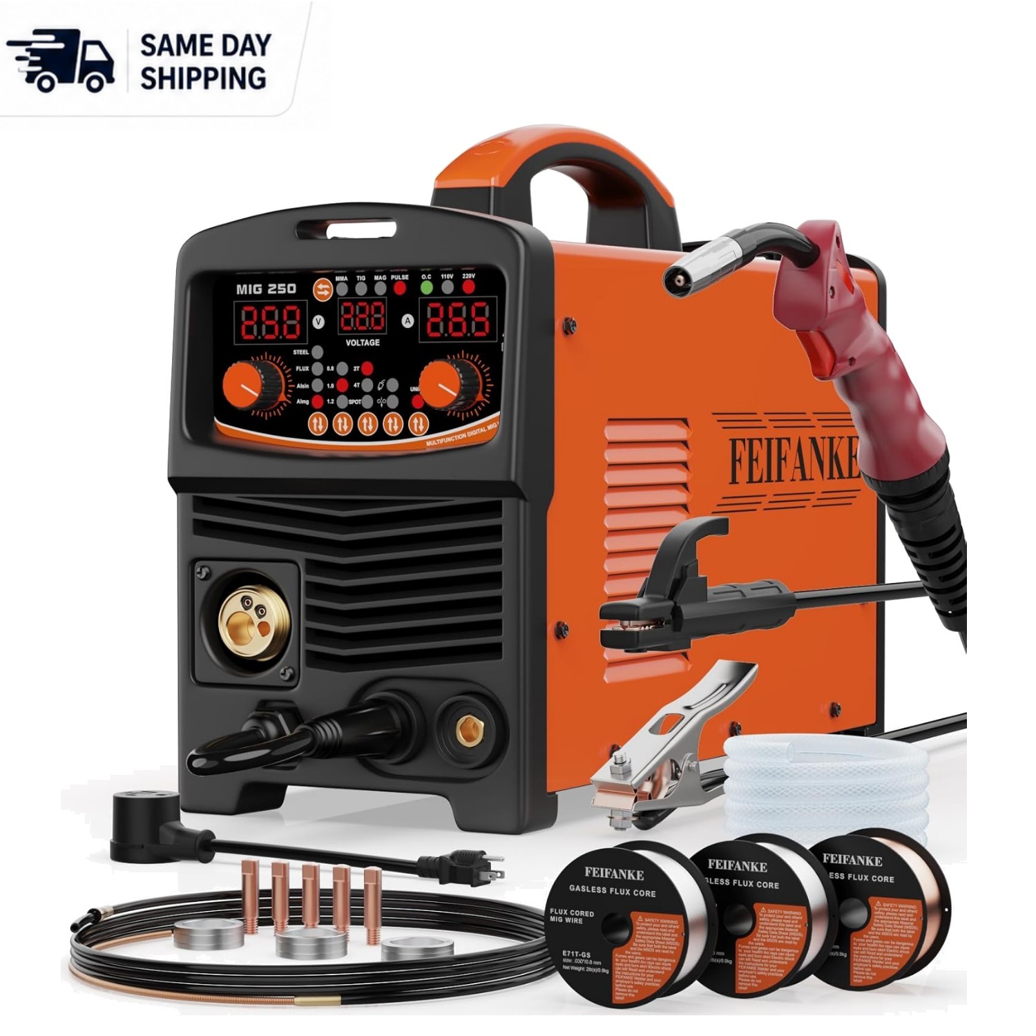Versatile 250A MIG Welder for Aluminum and Steel - Easy Pulse Technology