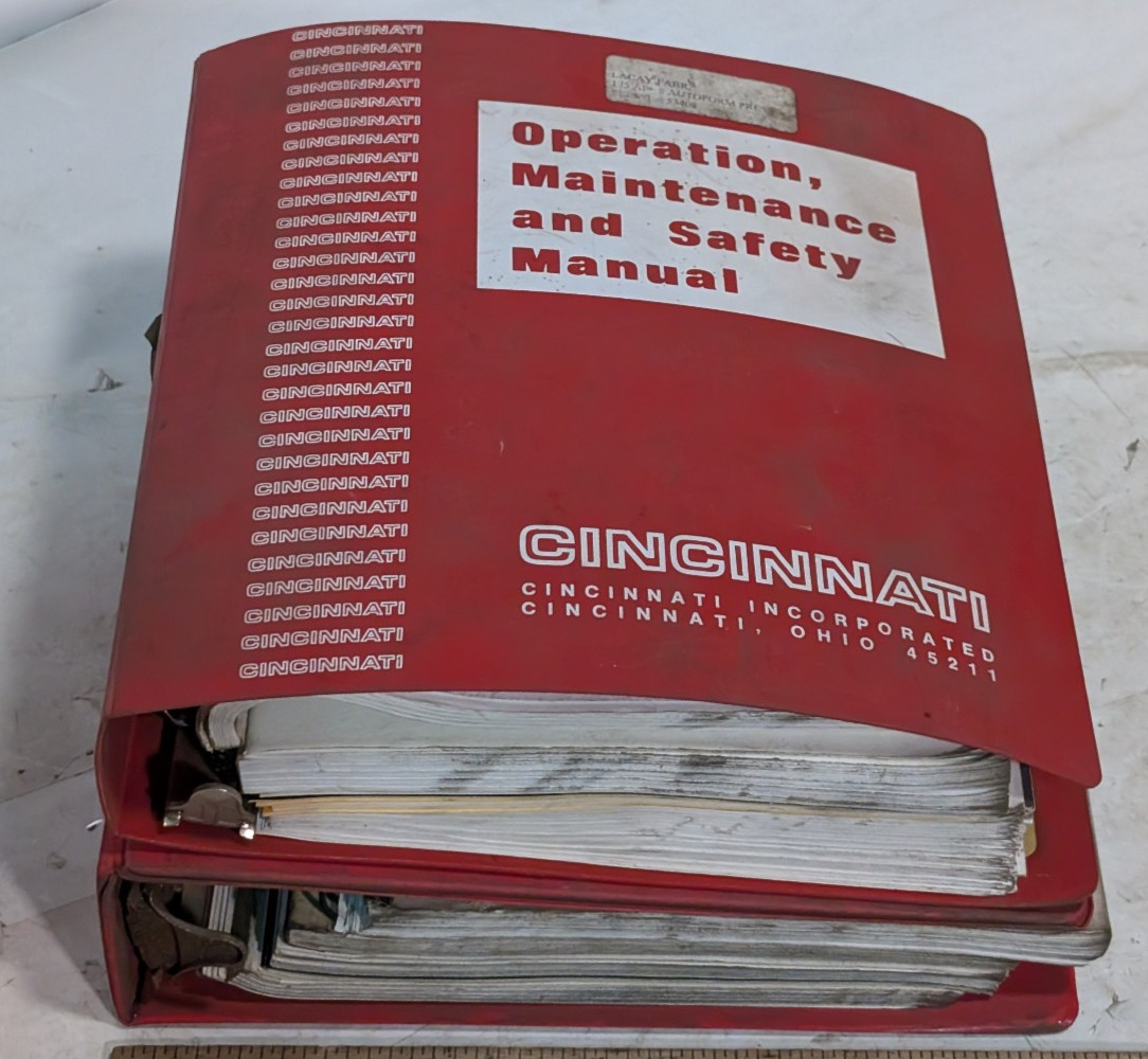 Cincinnati Operator/Training Manuals for 90-350 Autoform CNC Forming Center