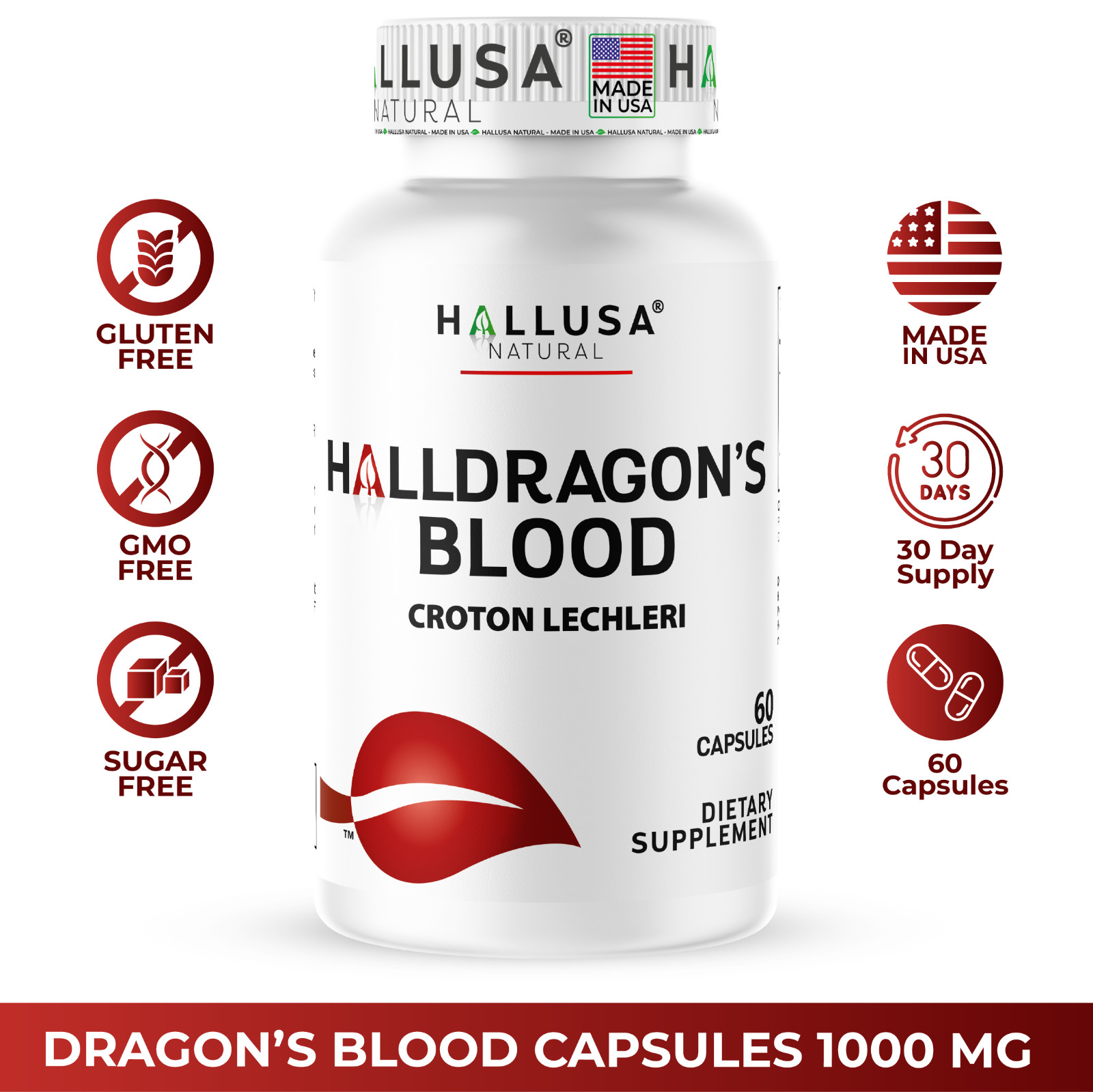 Dragon's Blood 1000mg • Croton Lechleri • Stomach • Gut • Skin • 60 Capsules Dragon's Blood 1000mg • Croton Lechleri • Stomach • Gut • Skin • 60 Capsules