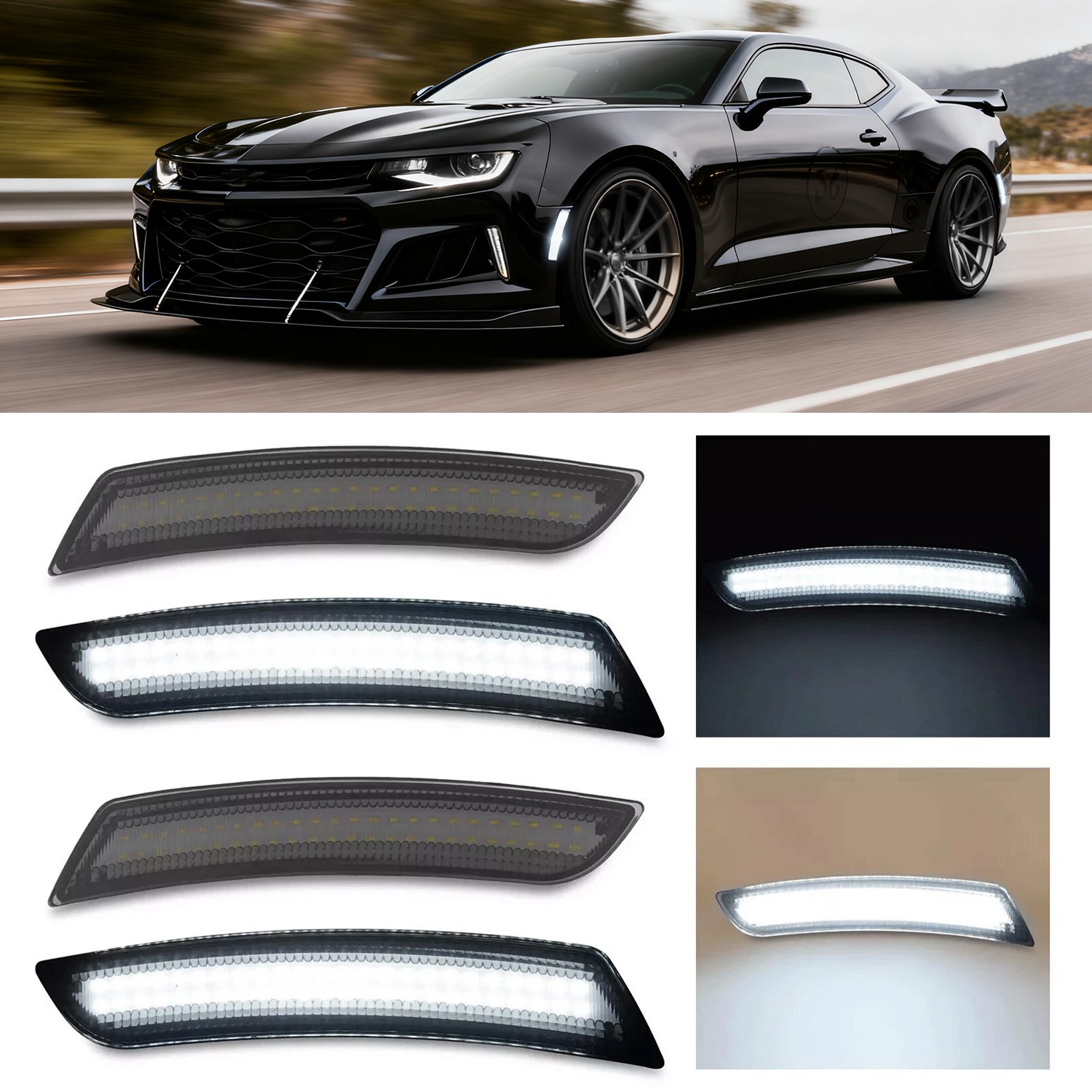 4X LED Side Marker Lights Front Rear For Chevy Camaro LS LT SS ZL1 2016-2023 24