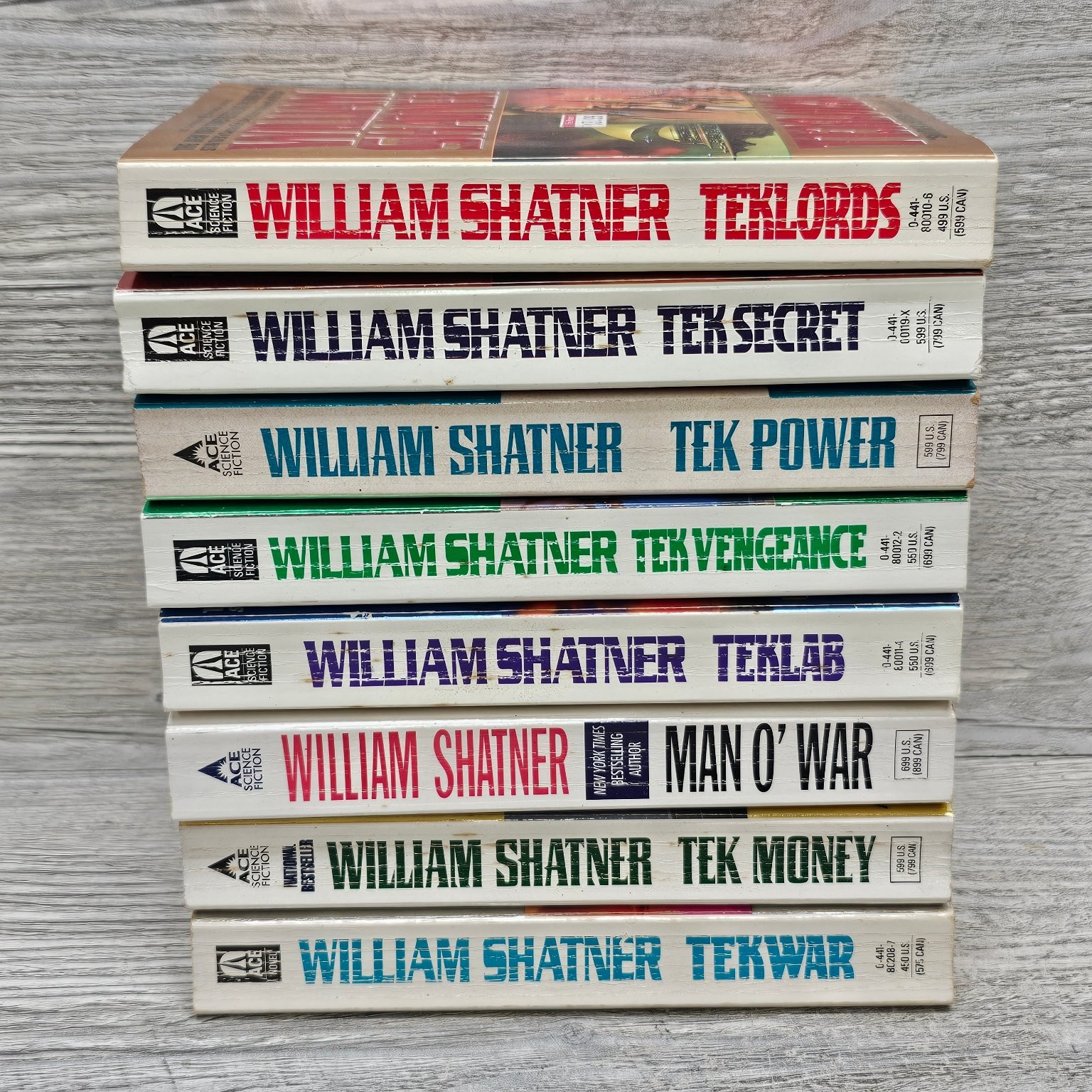William Shatner Tek Series Lot 8 Books Sci-Fi Ace Science Fiction Paperbacks