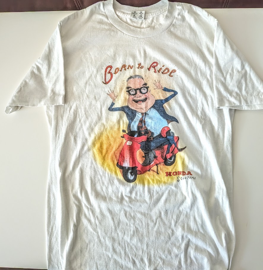 Vintage Born to Ride Honda Scooter Shirt Adult Size Large 80s T-Shirt Mopeds