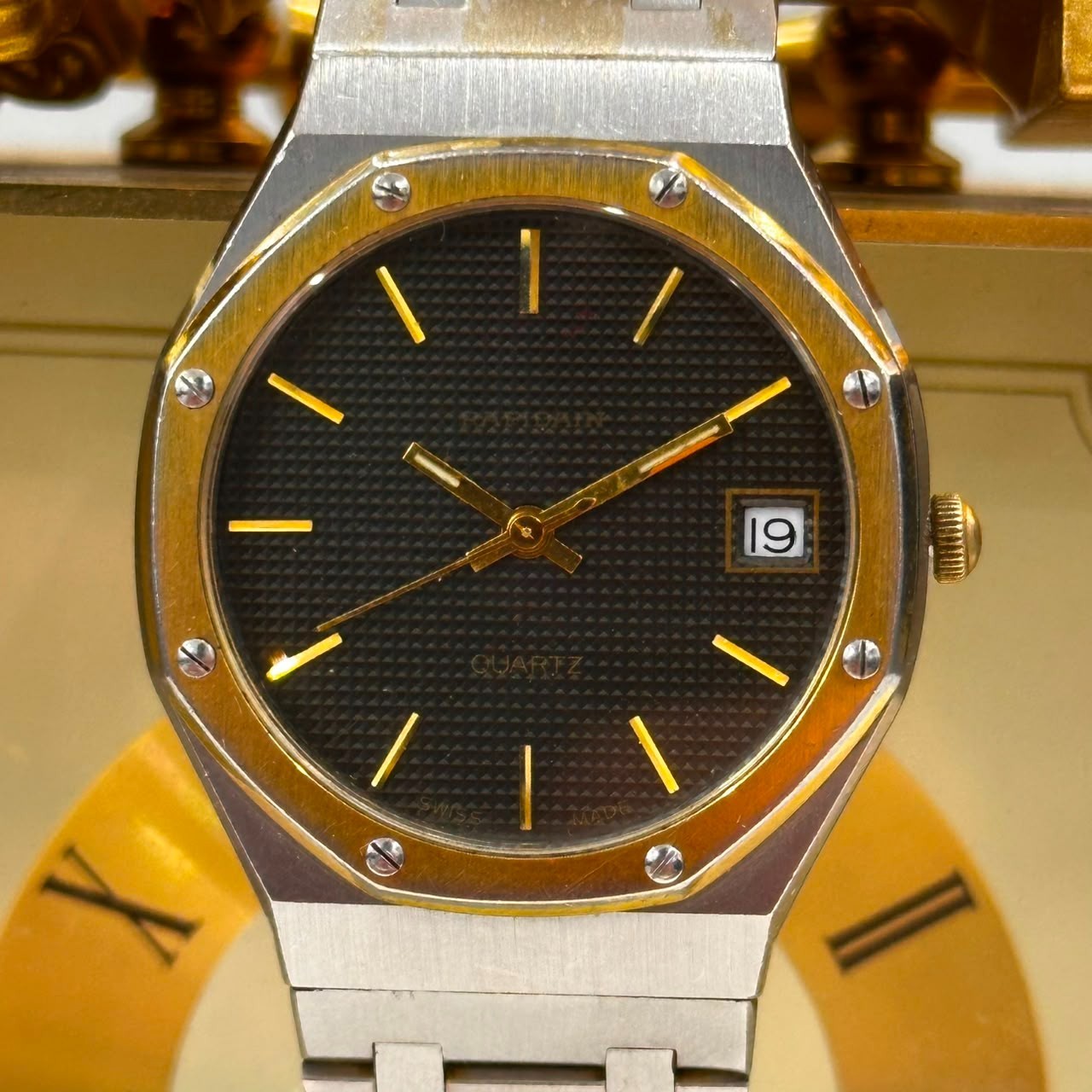 Vintage Rafidain Swiss Quartz Two-Tone Men’s Watch - Octagonal Bezel - Dark Dial Vintage Rafidain Swiss Quartz Two-Tone Men’s Watch - Octagonal Bezel - Dark Dial