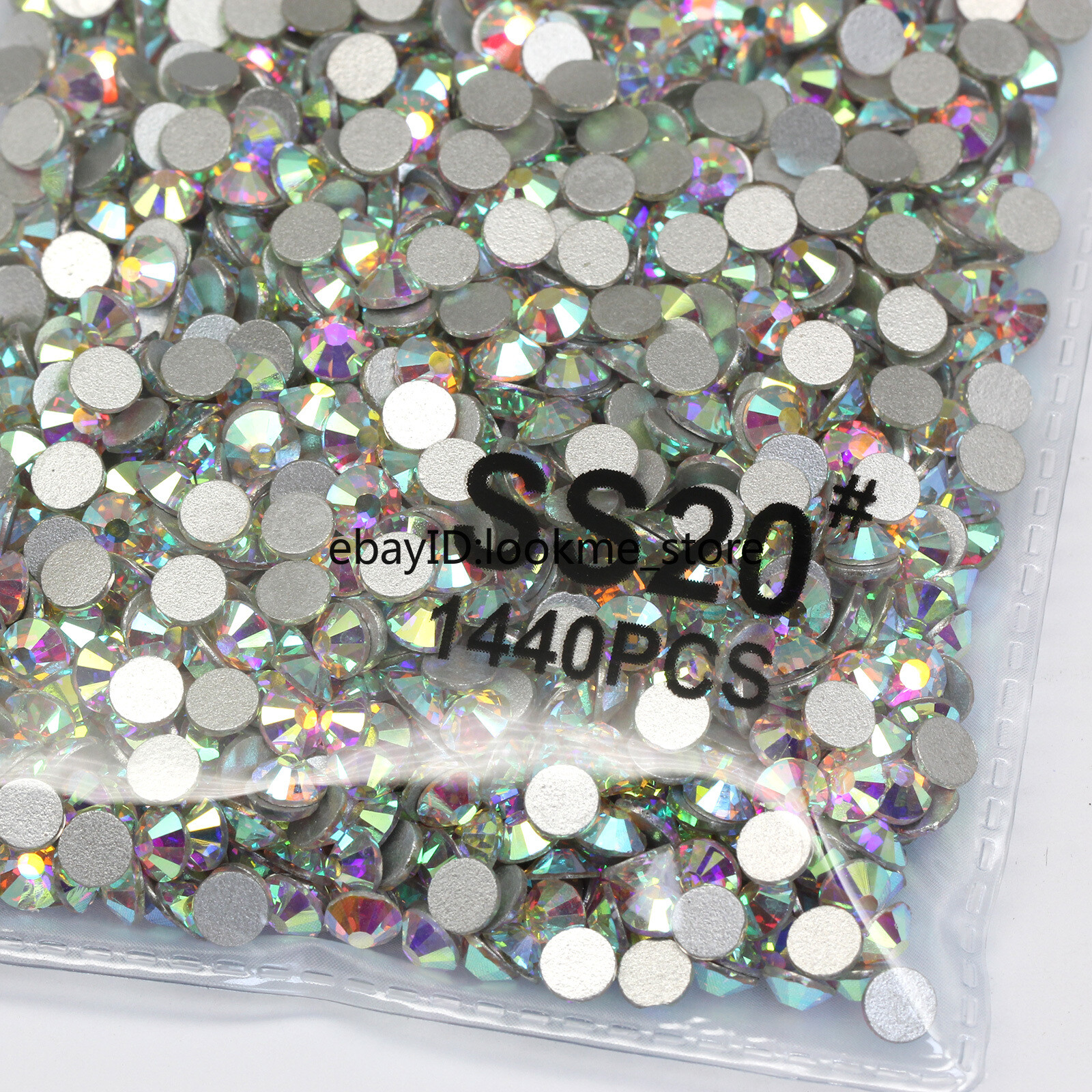 1440pcs 5mm (ss20) Crystal Glass Rhinestones Flatback Gems Nail Art Crafts Decor