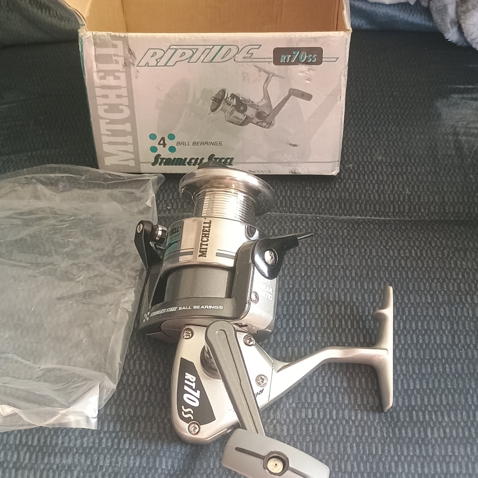 Vintage Mitchell Riptide RT70SS Stainless Steel Spool 4 Ball Bearings