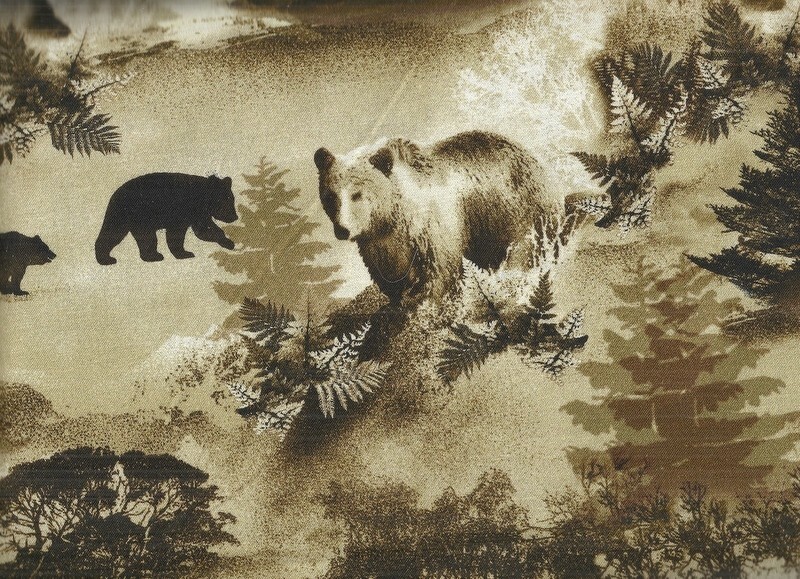 Lodge Life  bear scenic Benartex wildlife fabric
