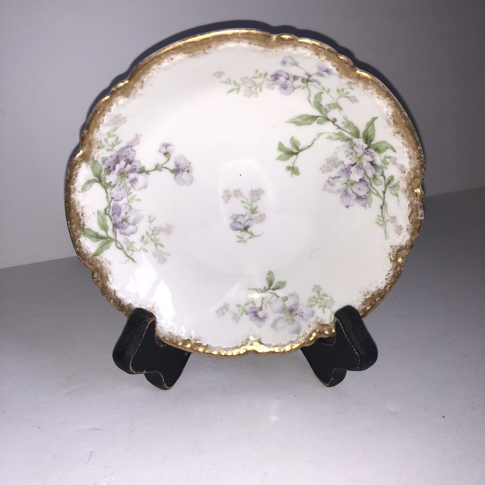 Set of 6  CH Field Havilland Limoges France Bread & Butter Plates White/Lavender