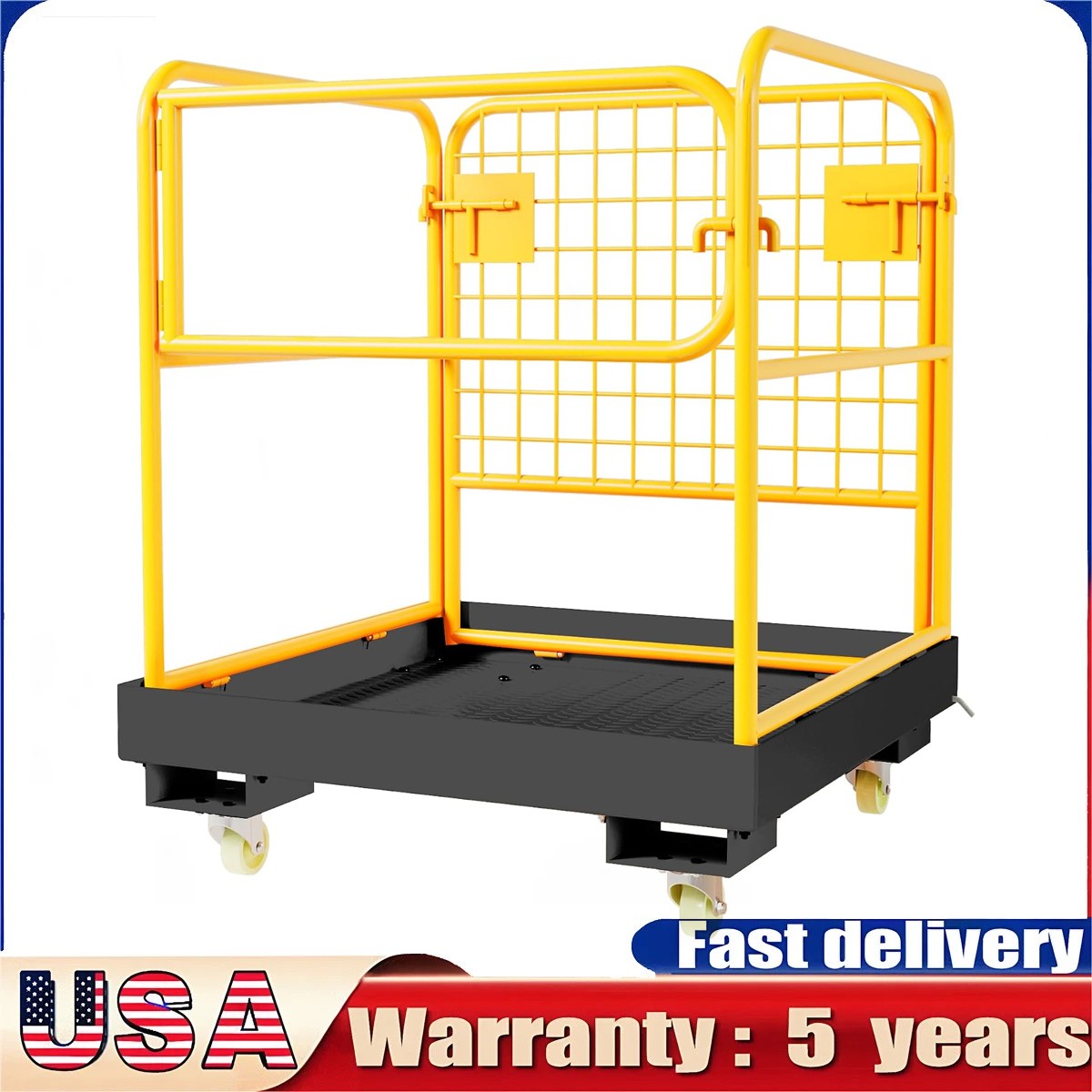 Forklift Safety Cage Heavy Duty Foldable 1200 Lbs,Forklift Work Platform W/Chain Forklift Safety Cage Heavy Duty Foldable 1200 Lbs,Forklift Work Platform W/Chain
