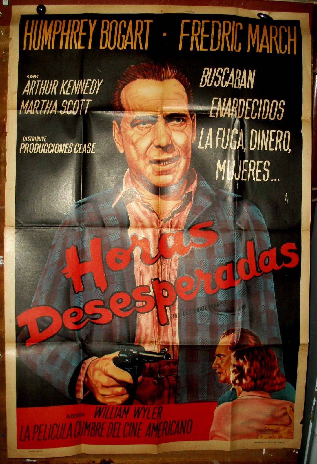 HUMPHREY BOGART FREDRIC MARCH  orig1SH movie poster 1955 THE DESPERATE HOURS