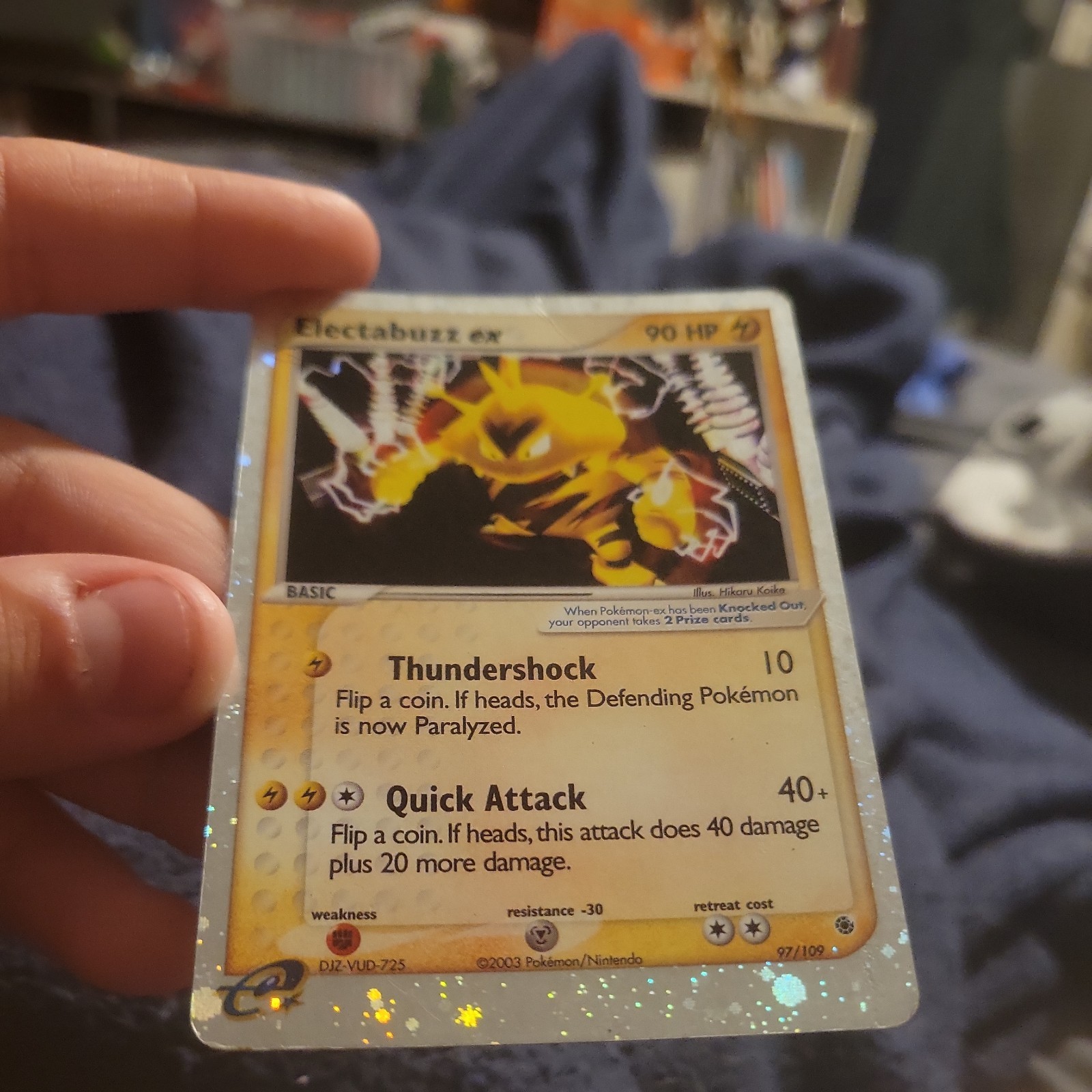 Electabuzz ex 97/109 EX Ruby & Sapphire Holo English 💎 Insane Holo copy💎 LP- Electabuzz ex 97/109 EX Ruby & Sapphire Holo English 💎 Insane Holo copy💎 LP-