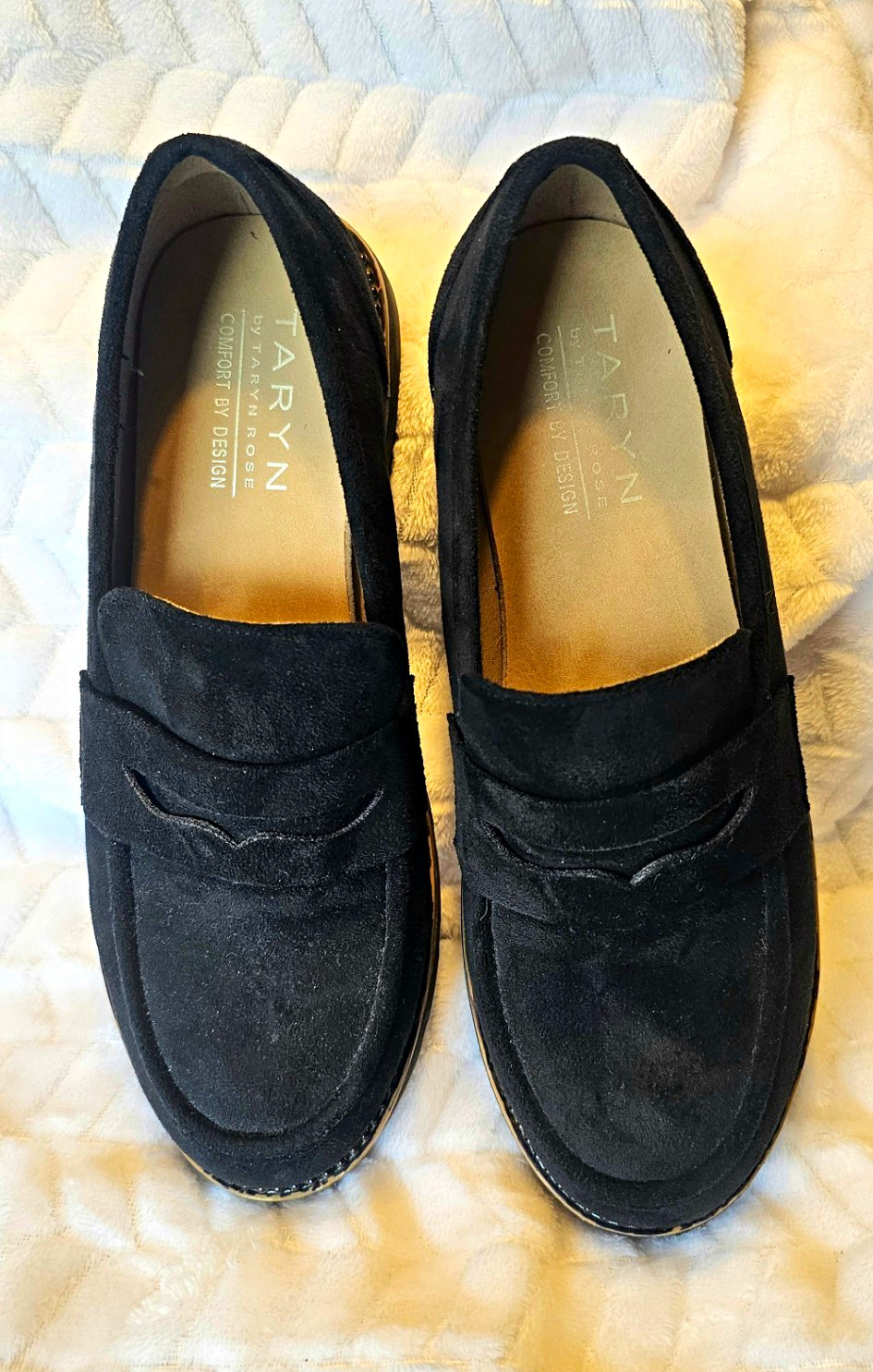 TARYN by Taryn Rose Kilroy Black Suede Slip-On Comfort Loafers US 9