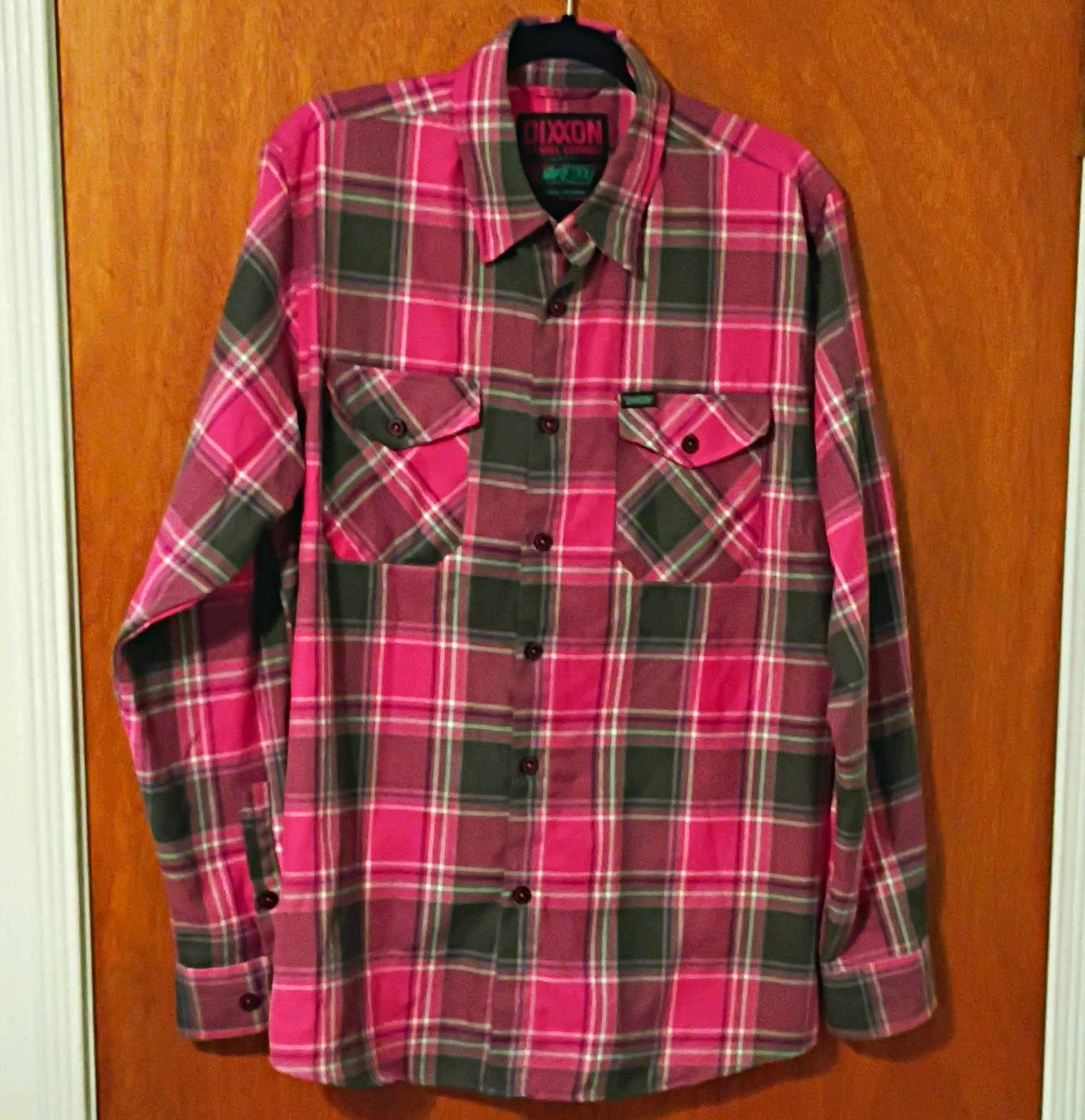 Dixxon Flannel Company Shreddy Form & Function Plaid Flannel Shirt L Pink Green Dixxon Flannel Company Shreddy Form & Function Plaid Flannel Shirt L Pink Green