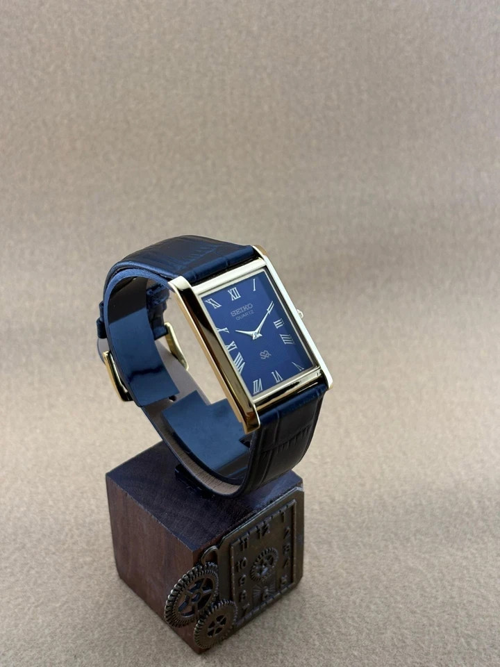 RARE GOLD BLUE Vintage Seiko Slim Quartz Men’s Wrist Watch RARE GOLD BLUE Vintage Seiko Slim Quartz Men’s Wrist Watch