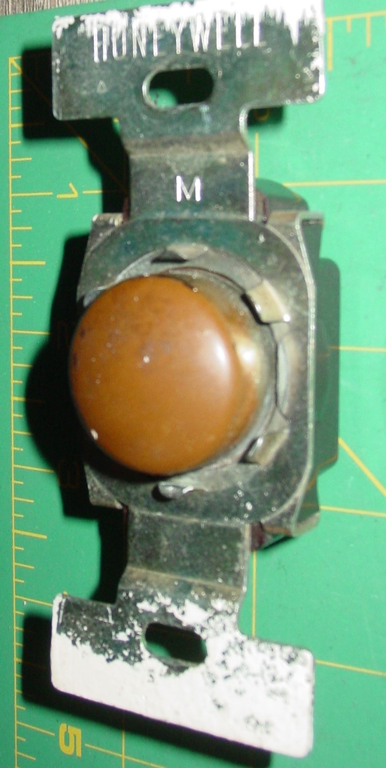Vintage Honeywell Push Button Tap-Lite Eames Era One Pole Light Switch MCM USA