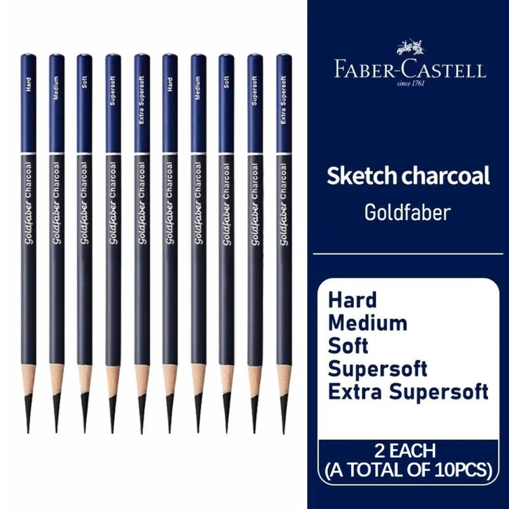Charcoal Pencils, Faber-Castell Goldfaber — 5 or 10 Piece Mixed Set