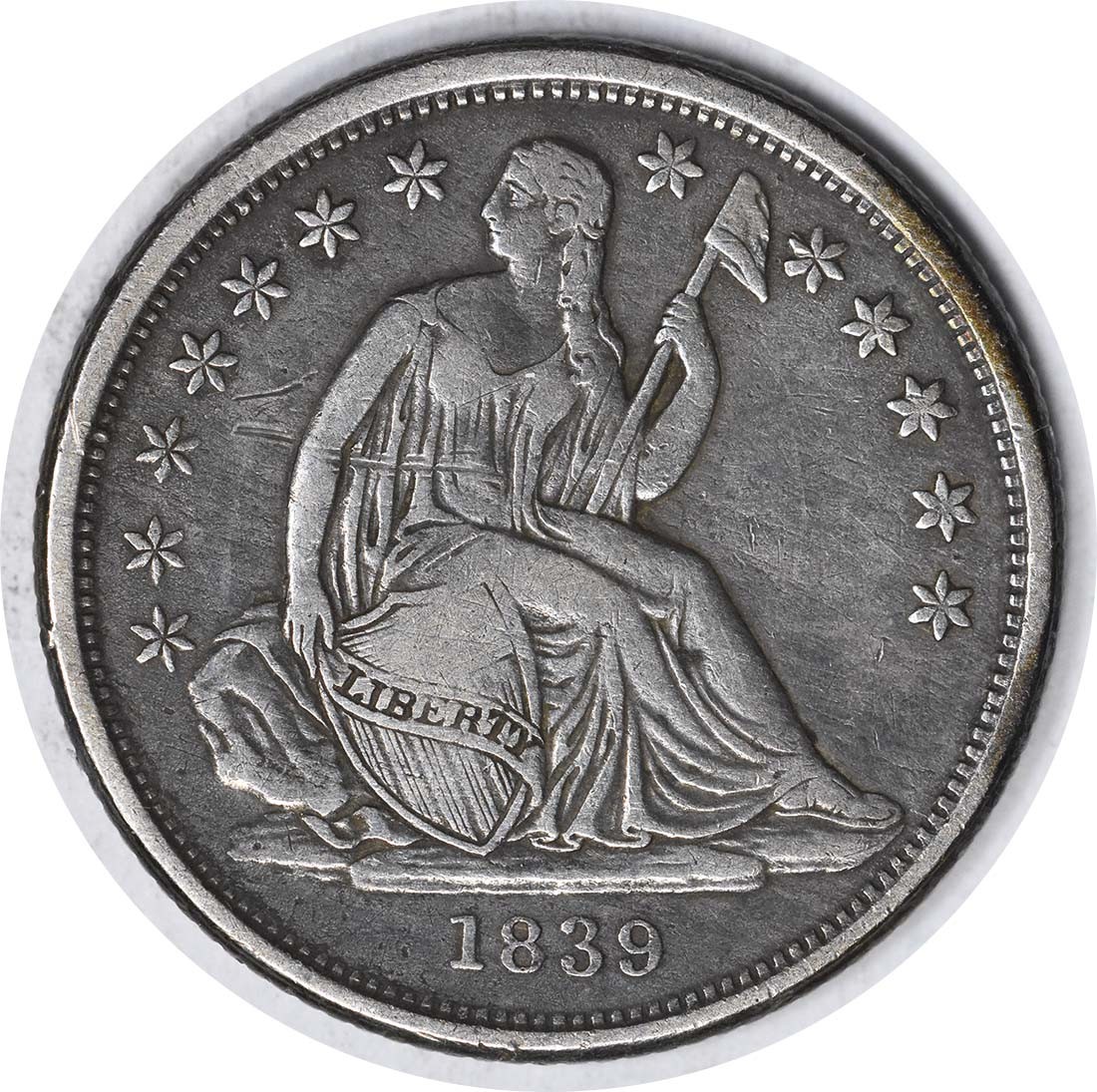 1839-O Liberty Seated Silver Dime F-108 Huge O VF Uncertified #902