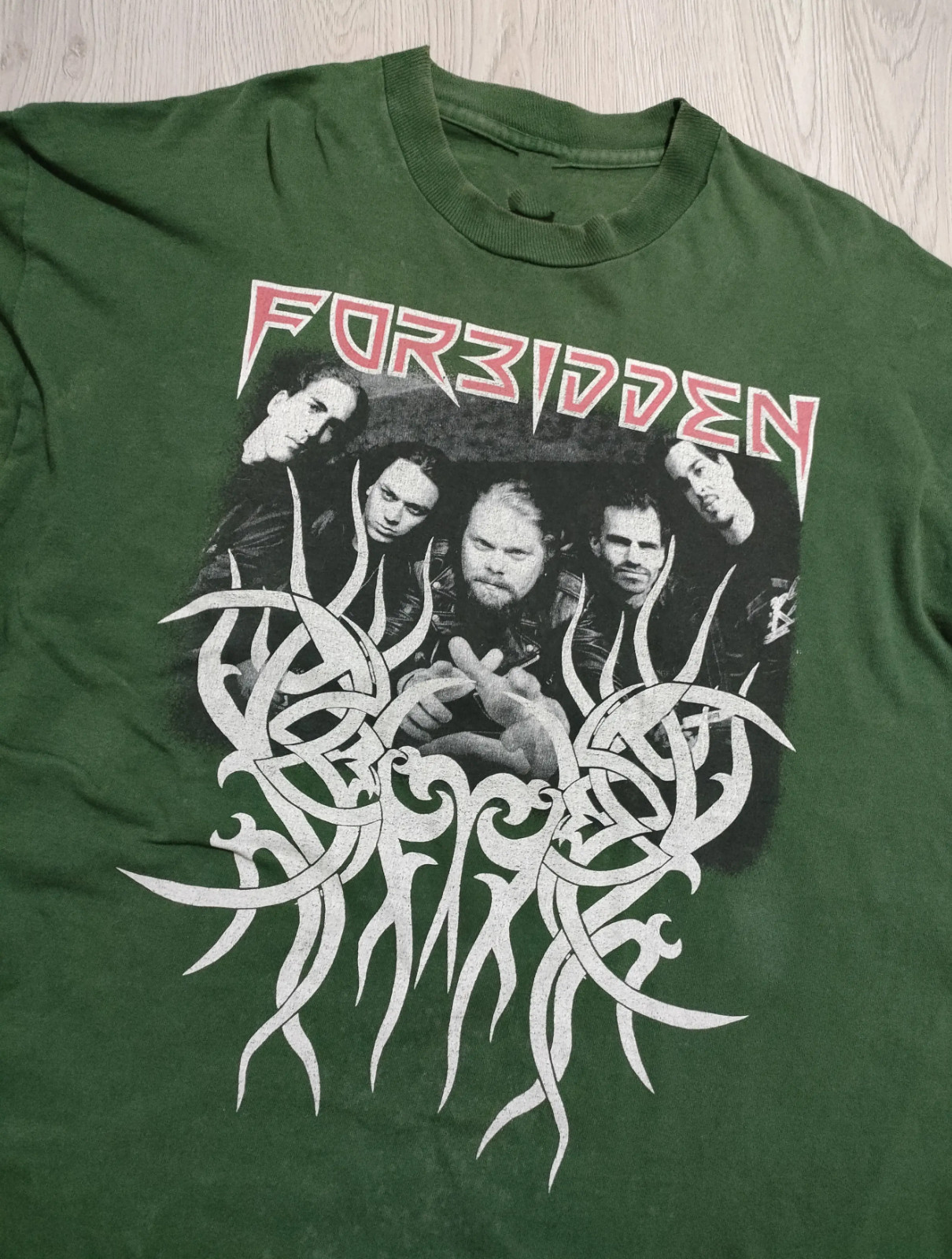 VTG FORBIDDEN Band In Tour Concert Cotton All Size Green T Shirt AG382