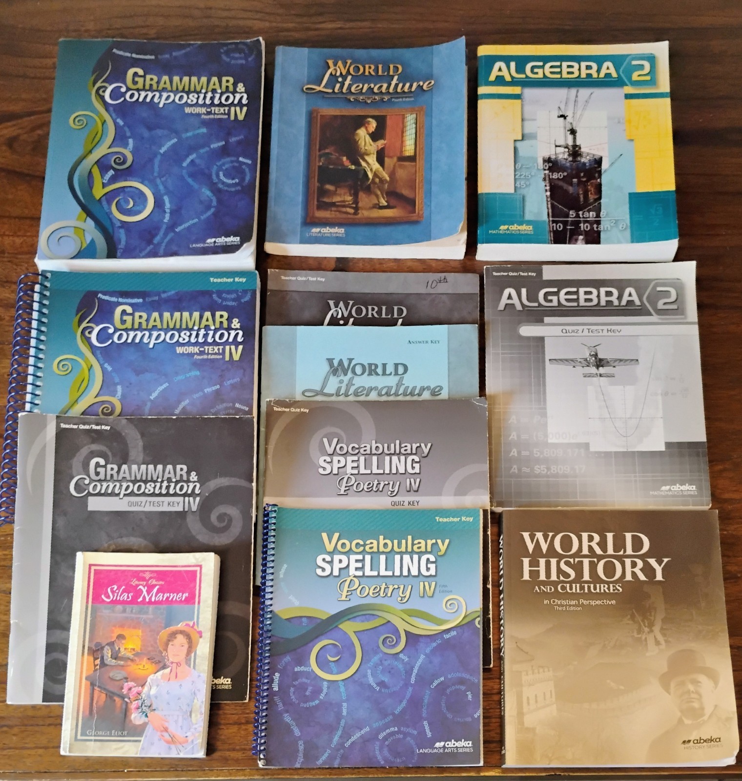 Abeka 10th Grade Curriculum Lot - 12 Books- Algebra 2, World History, Literature