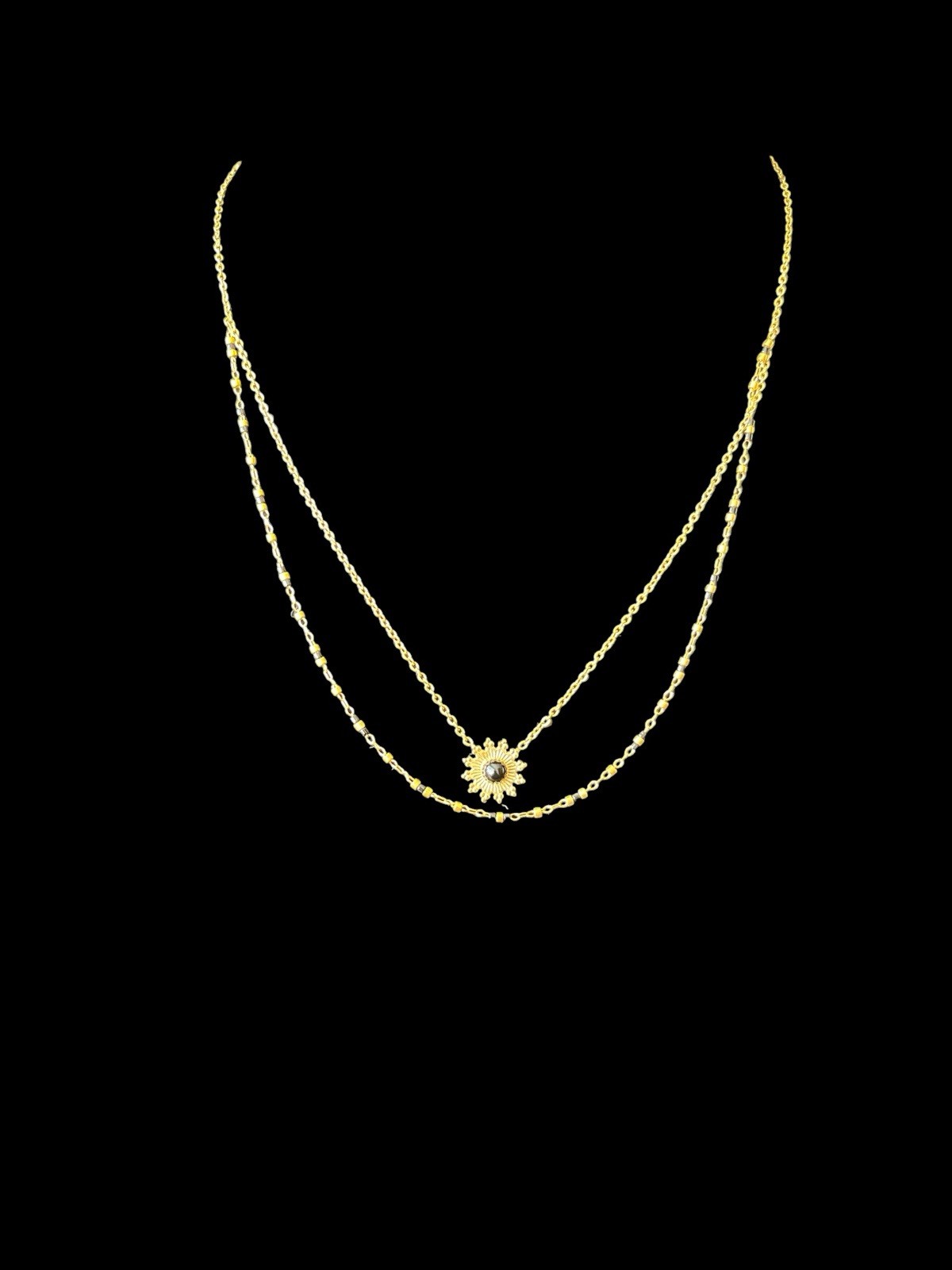 Montana West Wrangler WNS-1060BK Western Sun Necklace Gold Tone 17” NWT