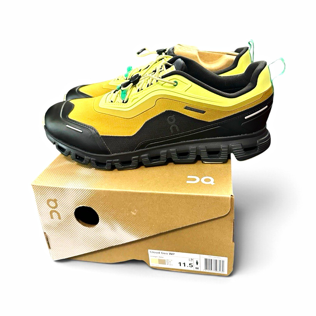 On Men’s Cloud 5 Geo WP Waterproof Beige/Black/Green Low Top Lace-Up Sneakers