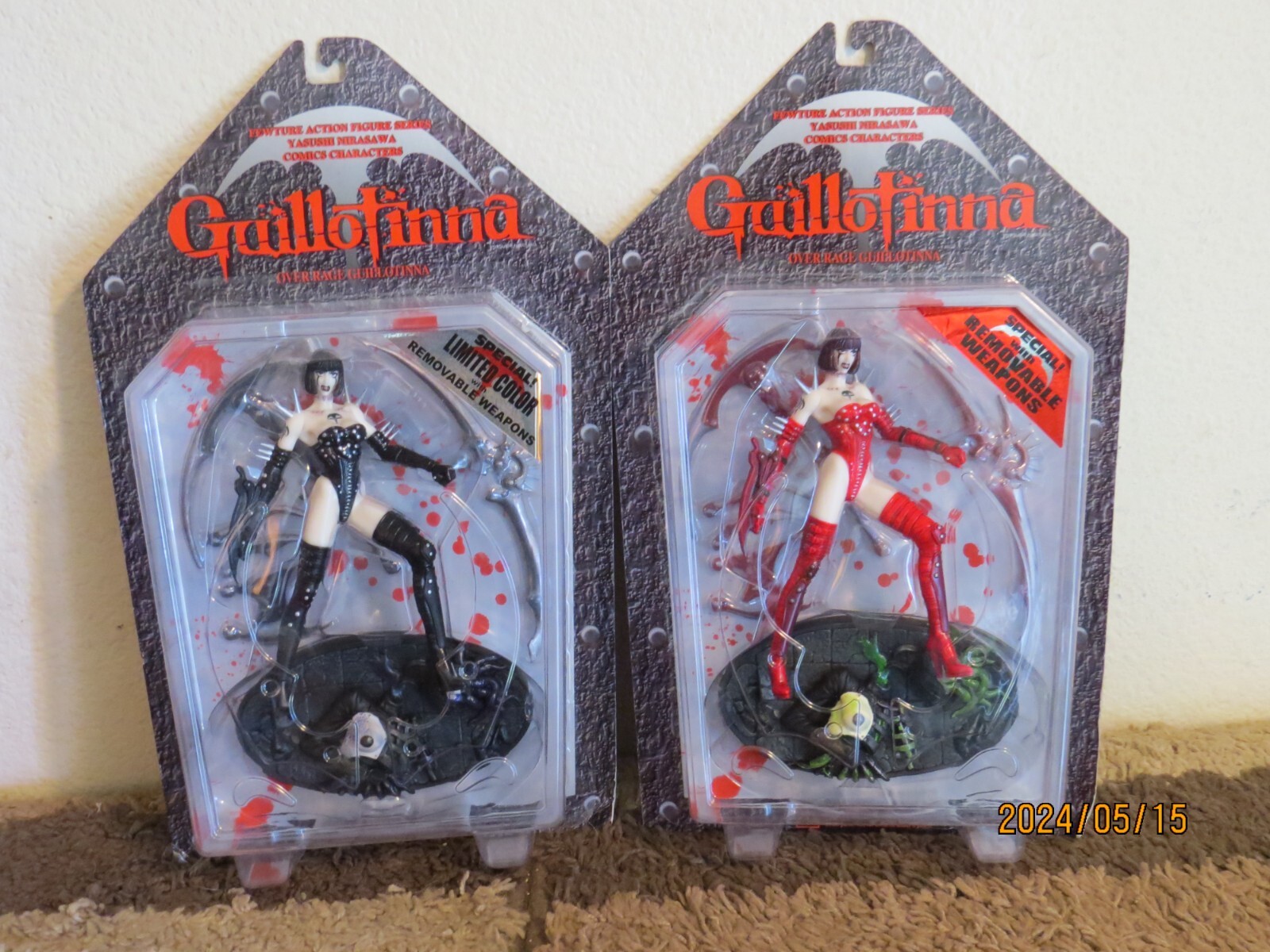 Guillotinna Over Rage Red and Black Fewture Action Figure Removable Weapons set Guillotinna Over Rage Red and Black Fewture Action Figure Removable Weapons set