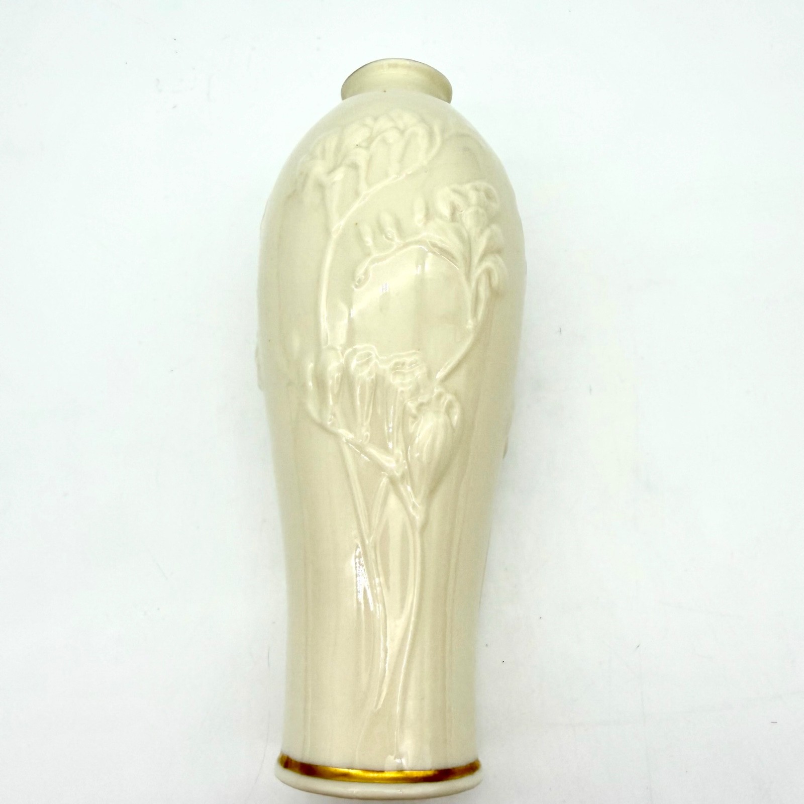 VTG Lenox Masterpiece Ivory Embossed Floral Bud Vase 7.25\