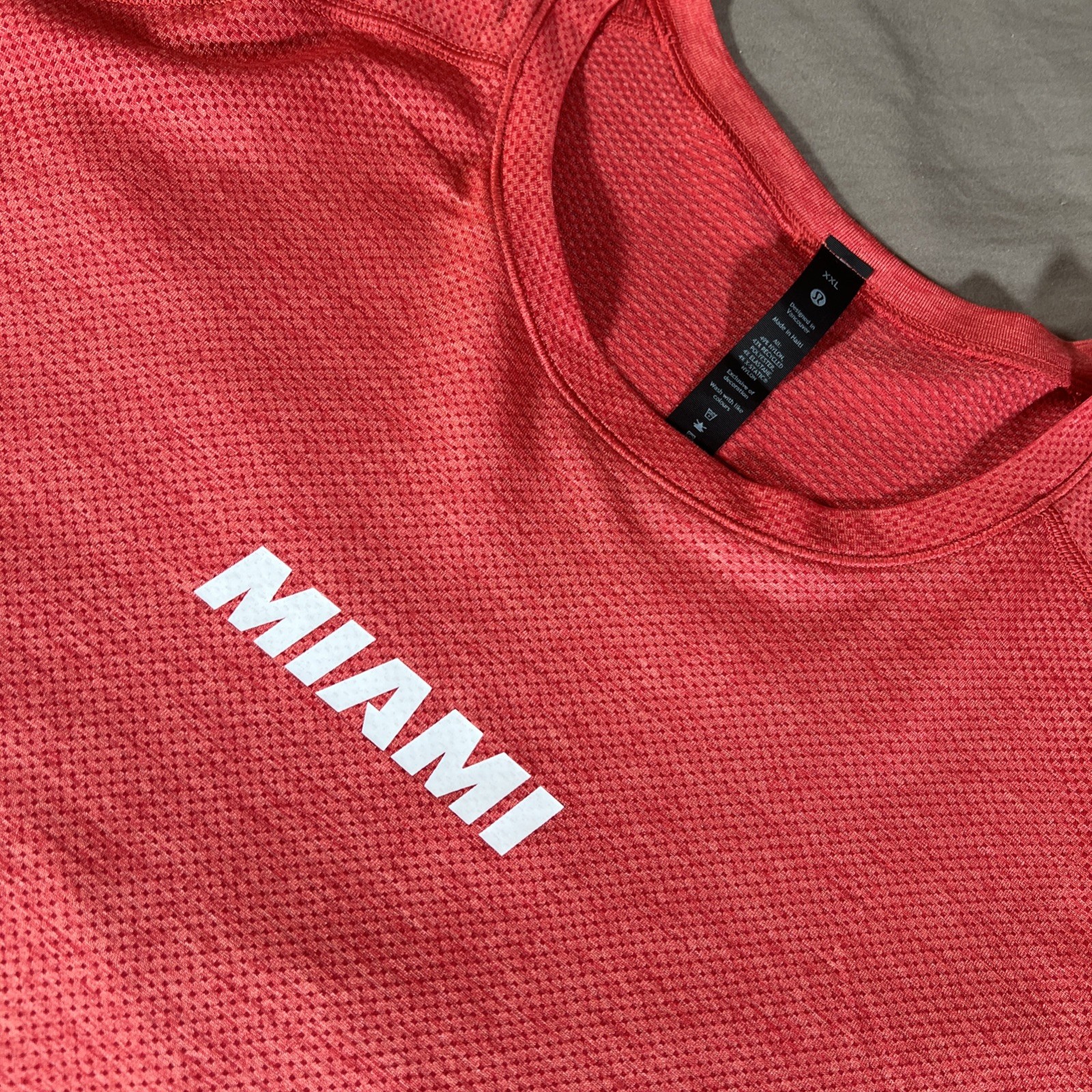 NWT- Lululemon X Miami Heat Metal Vent Tech SS 2.0 Shirt XXL  Dark Red $108 NBA