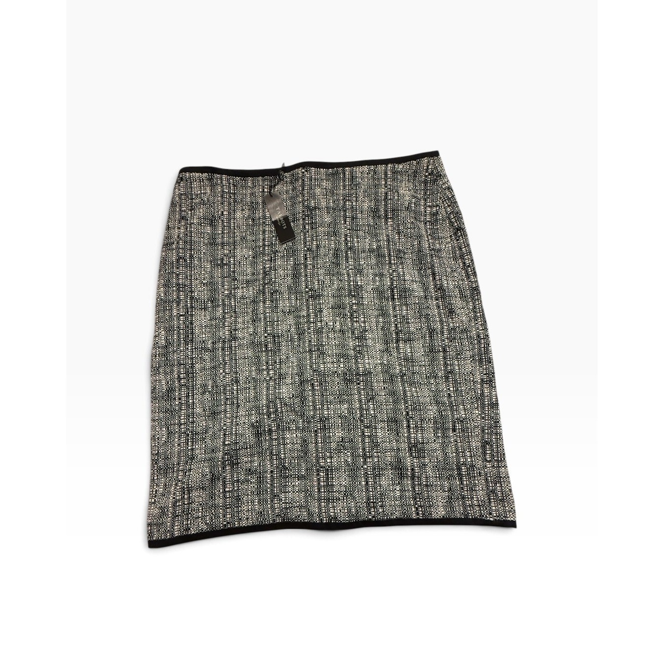 Talbots NWT Pencil Skirt Black White Tweed Grosgrain Trim Size 16 Classic Preppy