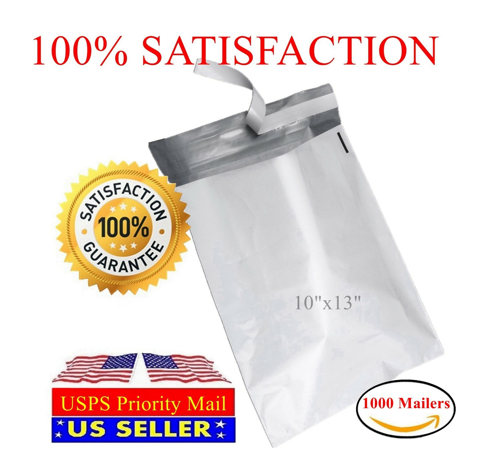 1000 PM#4 10X13 Poly Bag Mailers Envelopes Shipping Self Sealing 2.0Mil 10”X13” 