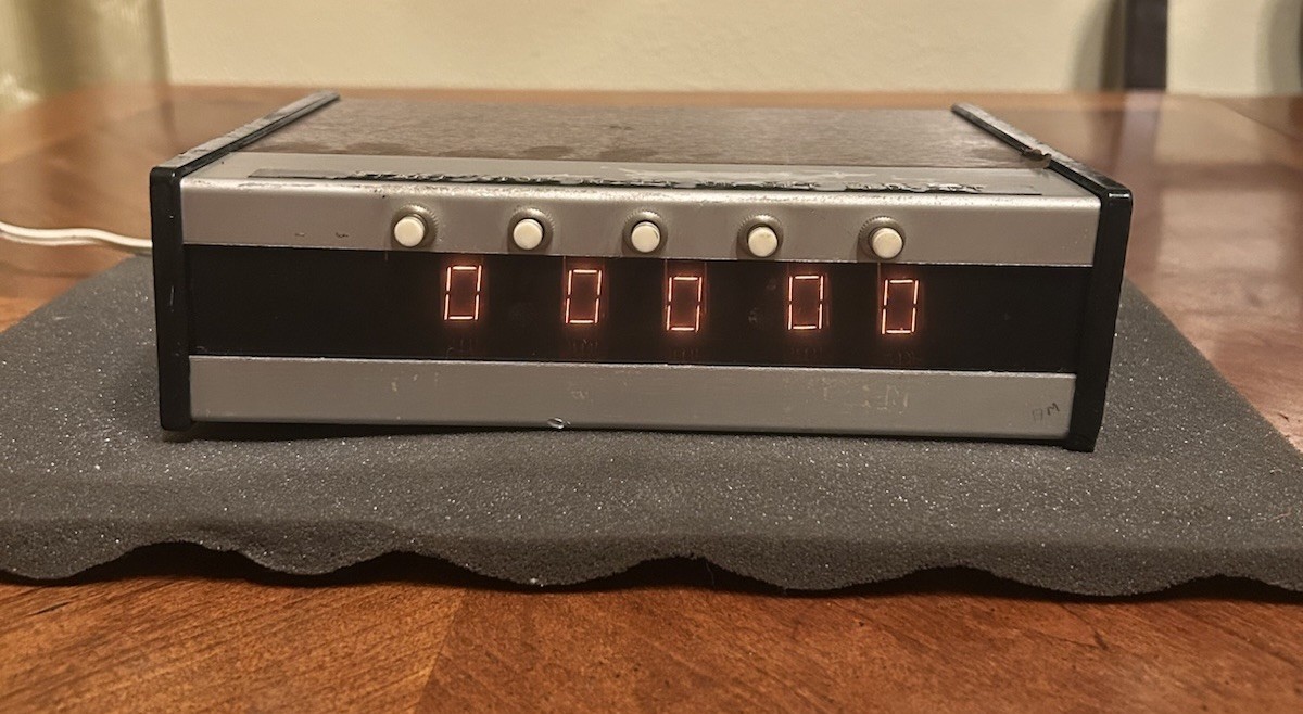 Vintage Digital Studio Clock Panaplex Neon Display Broadcast Radio Gear Working