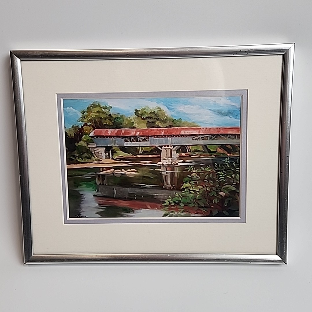 Fine Art Print Covered Bridge New Hampshire Artist Framed Signed Limited Edition