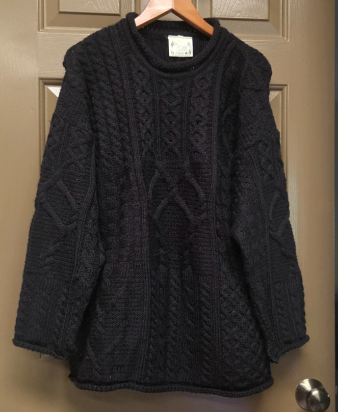 Vintage Carraig Donn Sweater Men M Black Hand Knit Wool Fisherman Ireland Chunky Vintage Carraig Donn Sweater Men M Black Hand Knit Wool Fisherman Ireland Chunky