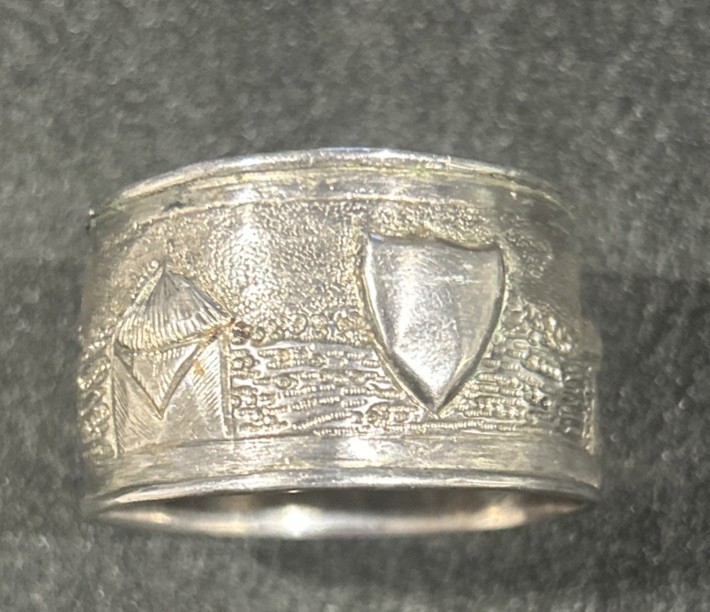 Figural Repousse Napkin Ring Indian Colonial Sterling Silver 1900 Figural Repousse Napkin Ring Indian Colonial Sterling Silver 1900
