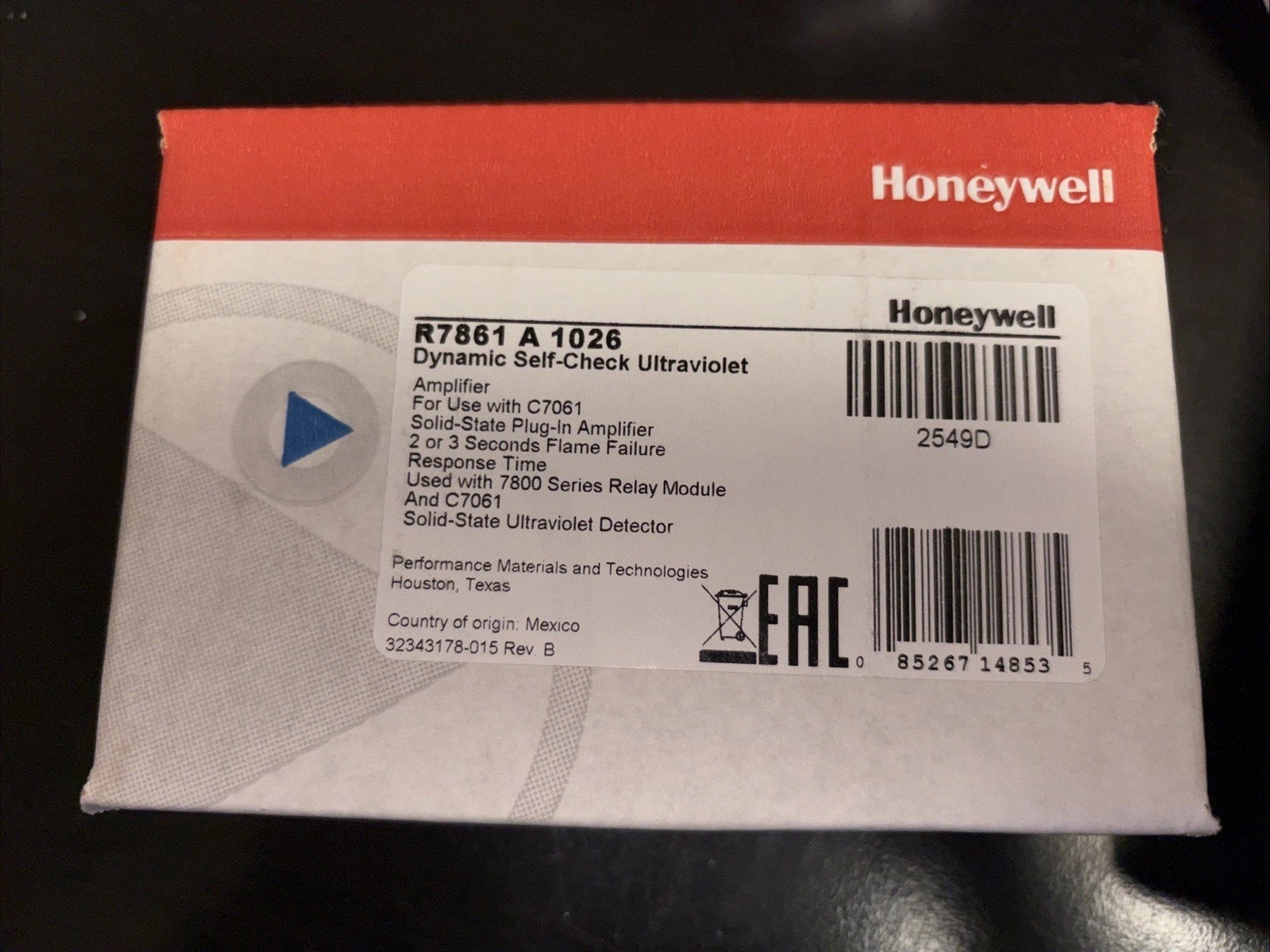 Honeywell R7861A1023 Honeywell Flame Amplifier Honeywell R7861A1023 Honeywell Flame Amplifier