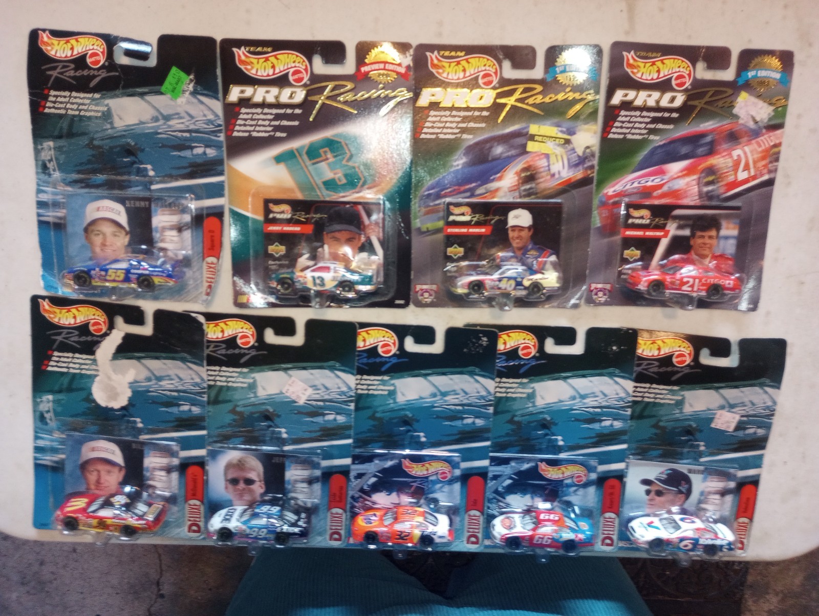 Vintage 1998 1999 Hot Wheels Racing NASCAR Diecast Lot Of 9 Deluxe Sealed