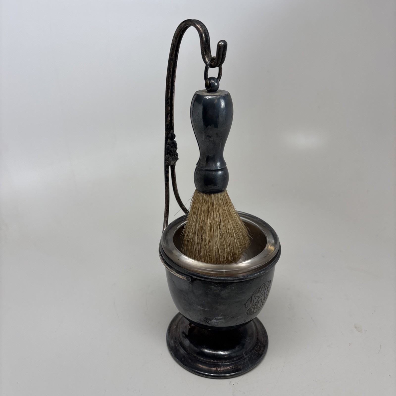 Antique 19th Century Shaving Stand Wilcox Silver Plate Antique 19th Century Shaving Stand Wilcox Silver Plate
