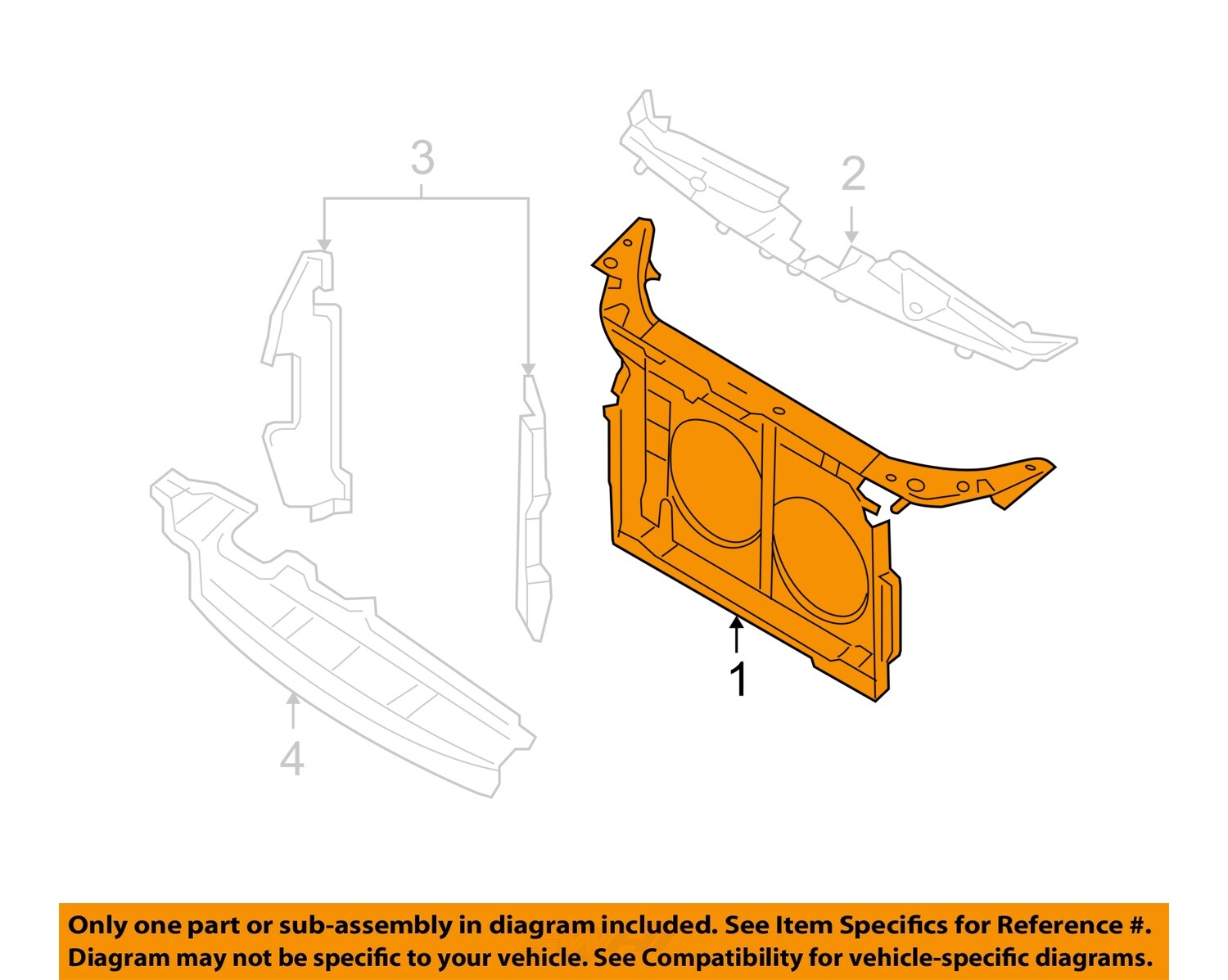 FORD OEM 05-07 Five Hundred Radiator Support-Radiator Support 5G1Z16138AB