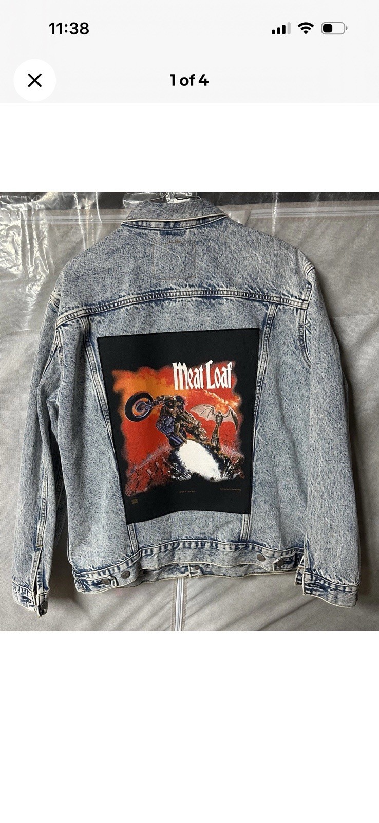Meat Loaf Back Patch NOS W/ Vintage 1980s NOS Levi’s Jean Jacket Xl-XXL