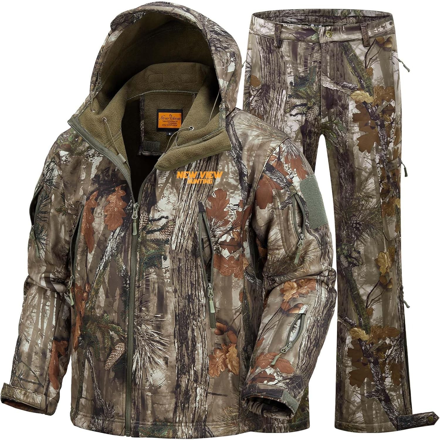 NEW VIEW Camo Hunting Clothes for Men,Quiet Warm Hunting Jacket and Pants NEW VIEW Camo Hunting Clothes for Men,Quiet Warm Hunting Jacket and Pants
