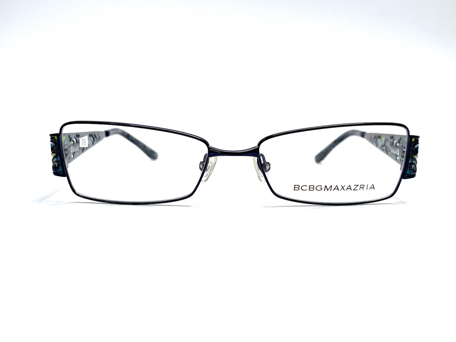 New BCBG Maxazria Silver Metal Cat Eye Glasses Ornate Temples Carolina 52 16 135 New BCBG Maxazria Silver Metal Cat Eye Glasses Ornate Temples Carolina 52 16 135