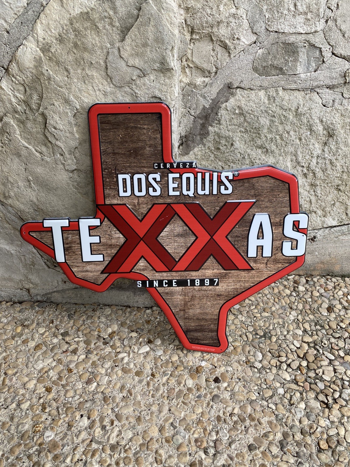 Dos Equis Texas Map Shape Beer XX Metal Sign Bar Display Wall Decor (21\ Dos Equis Texas Map Shape Beer XX Metal Sign Bar Display Wall Decor (21\