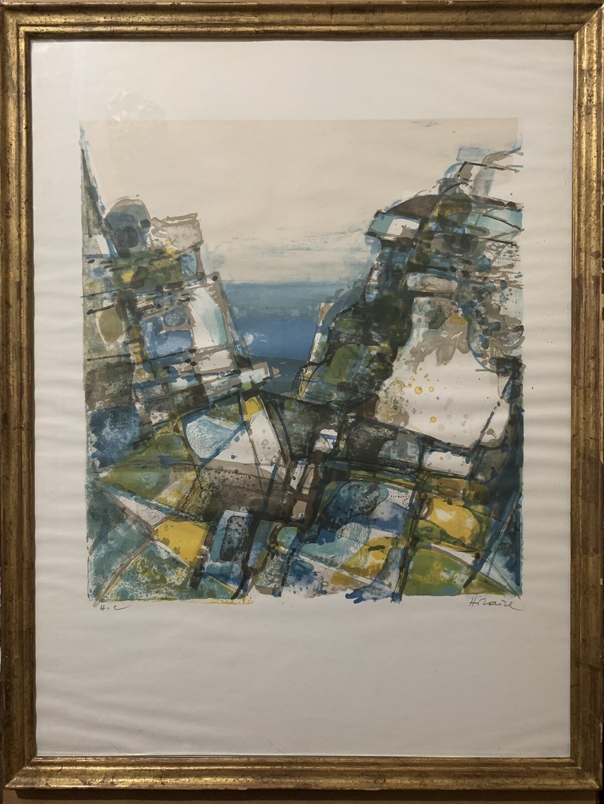 VTG RARE Camille Hilaire “Landscape” Lithograph Framed Artist Proof