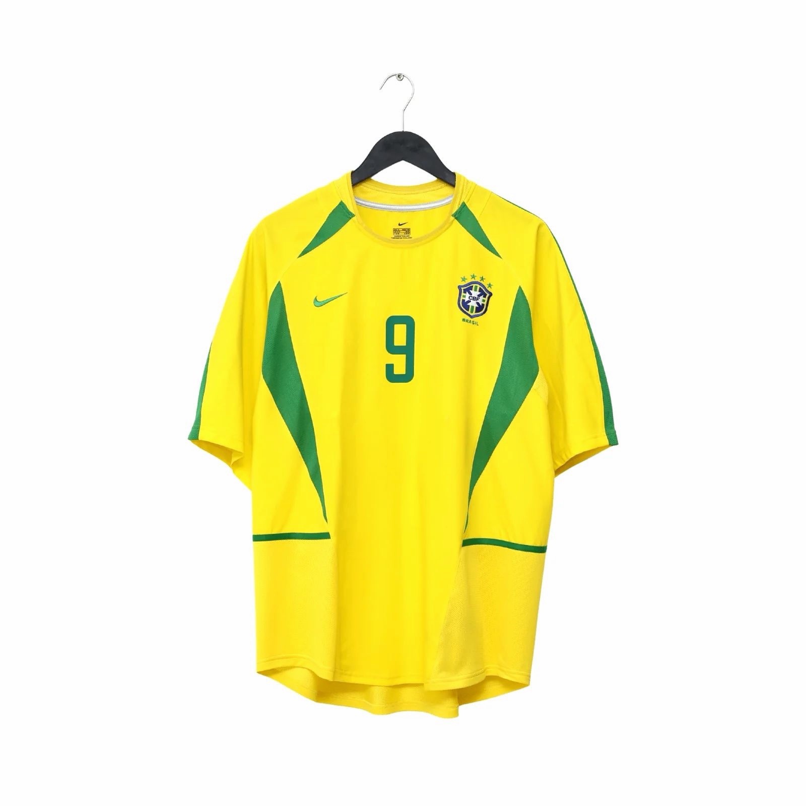 RONALDO 9 RETRÔ 2002 HOME JERSEY BRASIL WORLD CUP WINNER SIZE M