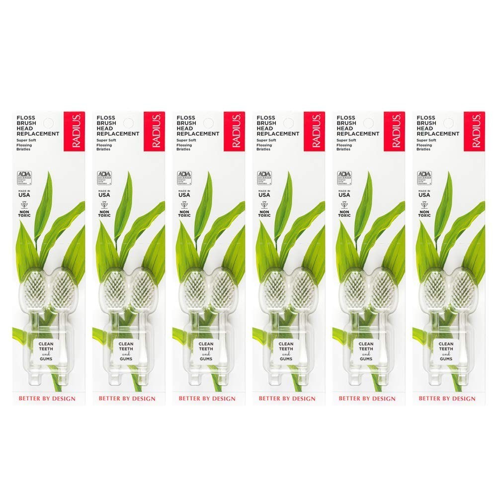 RADIUS Source Toothbrush Replacement Heads 6 Pack Super Soft Nylon