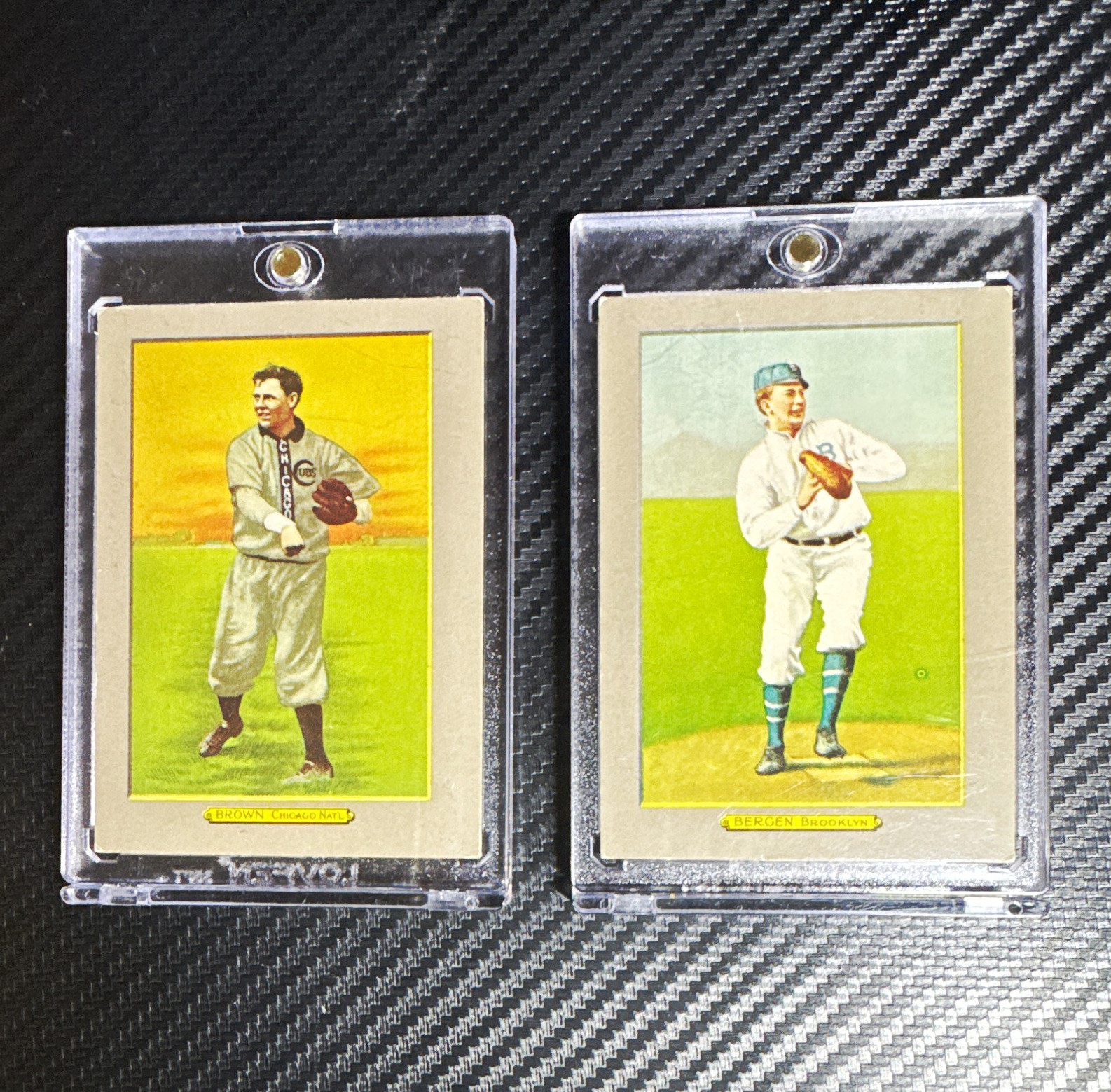Turkey Red 1910 T3 Prominent Players & Athletes Lot 2 Brown #1 Bergen #2