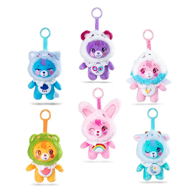 Care Bears Cutie Companions Plush Dangler Complete Set Open Box Sealed Bags NEW